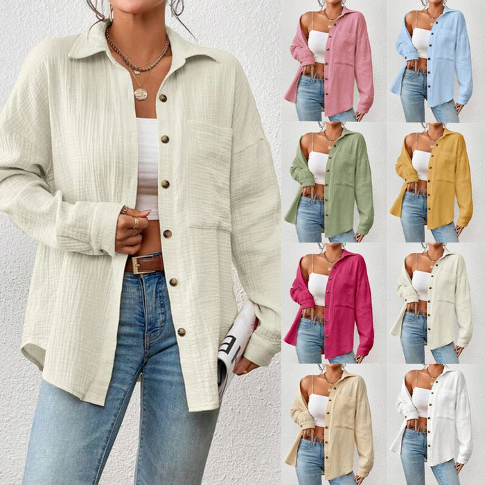 Elise Drop-Shoulder Long-Sleeve Blouse