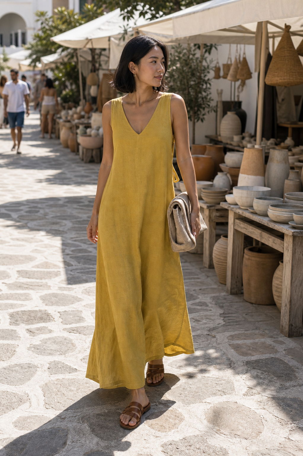 Vestido regata linho com amarracao costas - JMTRICK standard-5 03 真人场景图-设计市集走动