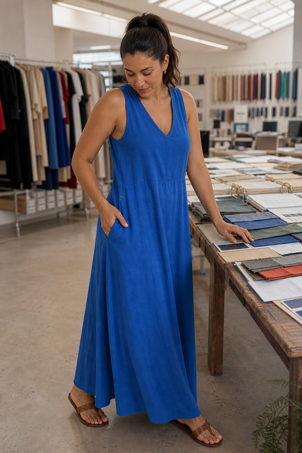 Vestido regata liso multicores - JMTRICK standard-5 03 真人场景图-蓝色款展厅选色