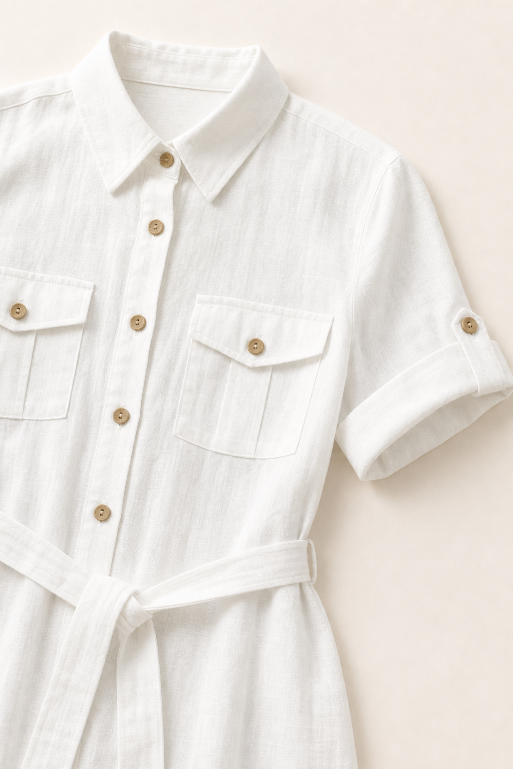 Vestido camisa branco com cinto - JMTRICK standard-5 04 版型结构细节