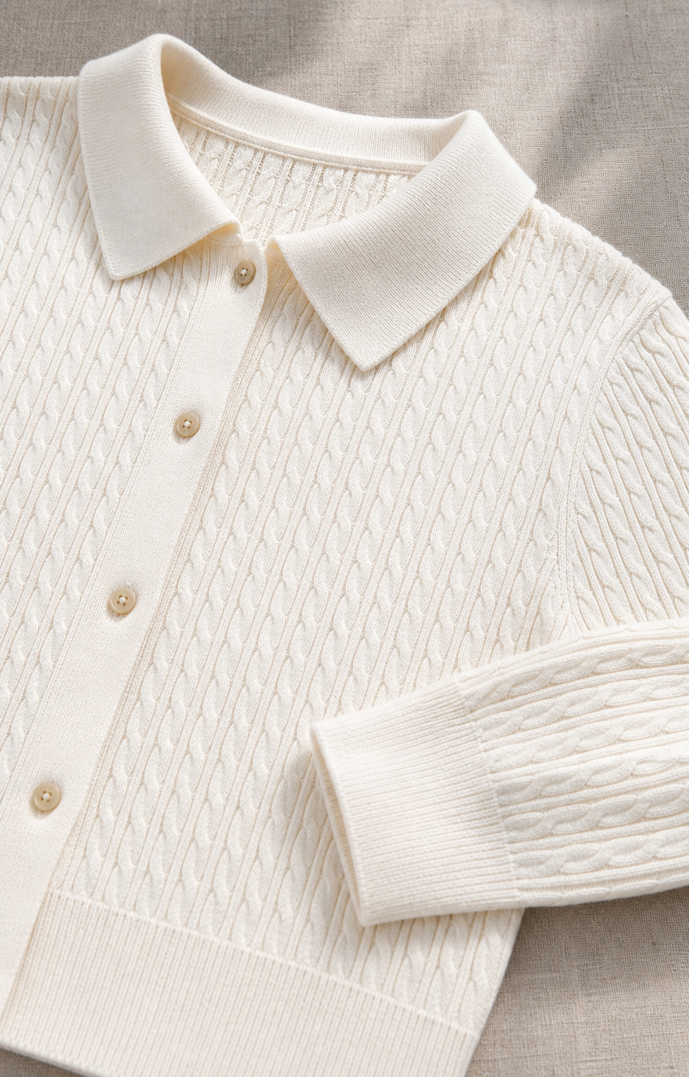 Cardigan tricot listrado com gola - JMTRICK standard-5 04 版型结构细节-翻领门襟纽扣