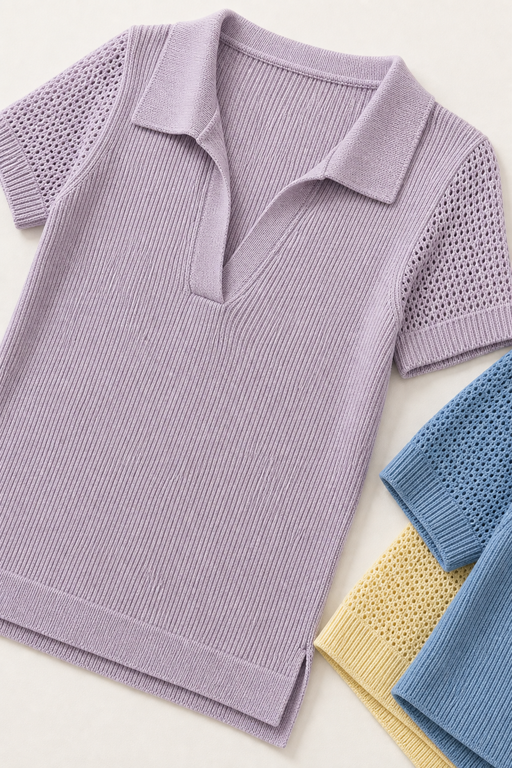 Blusa polo malha manga curta - JMTRICK standard-5 04 版型结构细节-开领短袖镂空