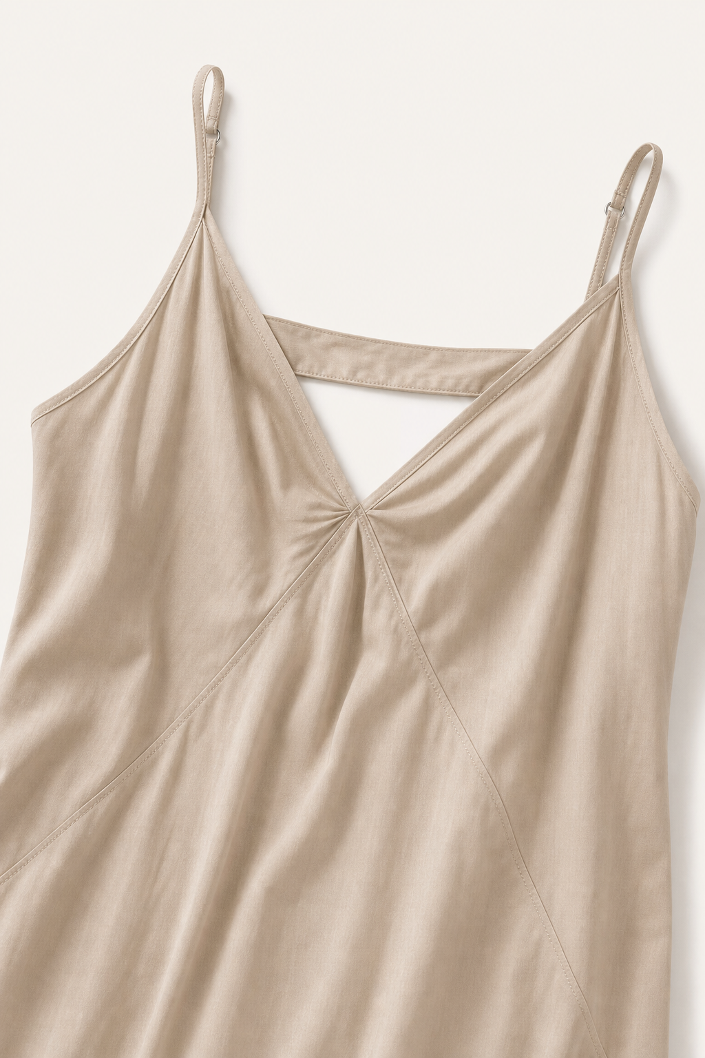 Vestido slip resort com decote V - JMTRICK standard-5 04 版型结构细节-V领肩带