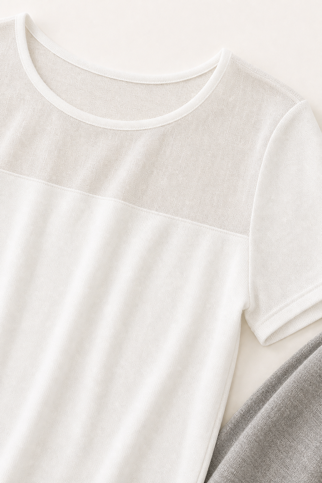 Camiseta com recorte translucido - JMTRICK standard-5 04 版型结构细节-圆领半透拼接