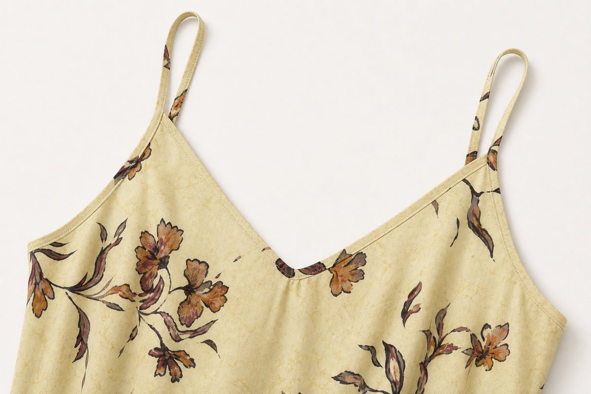 Vestido floral de alcas finas - JMTRICK standard-5 04 版型结构细节-V领细肩带
