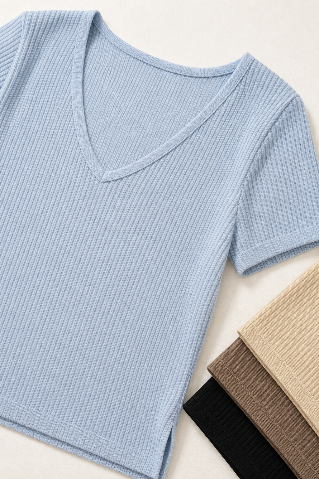 Camiseta basica decote V - JMTRICK standard-5 04 版型结构细节-V领短袖