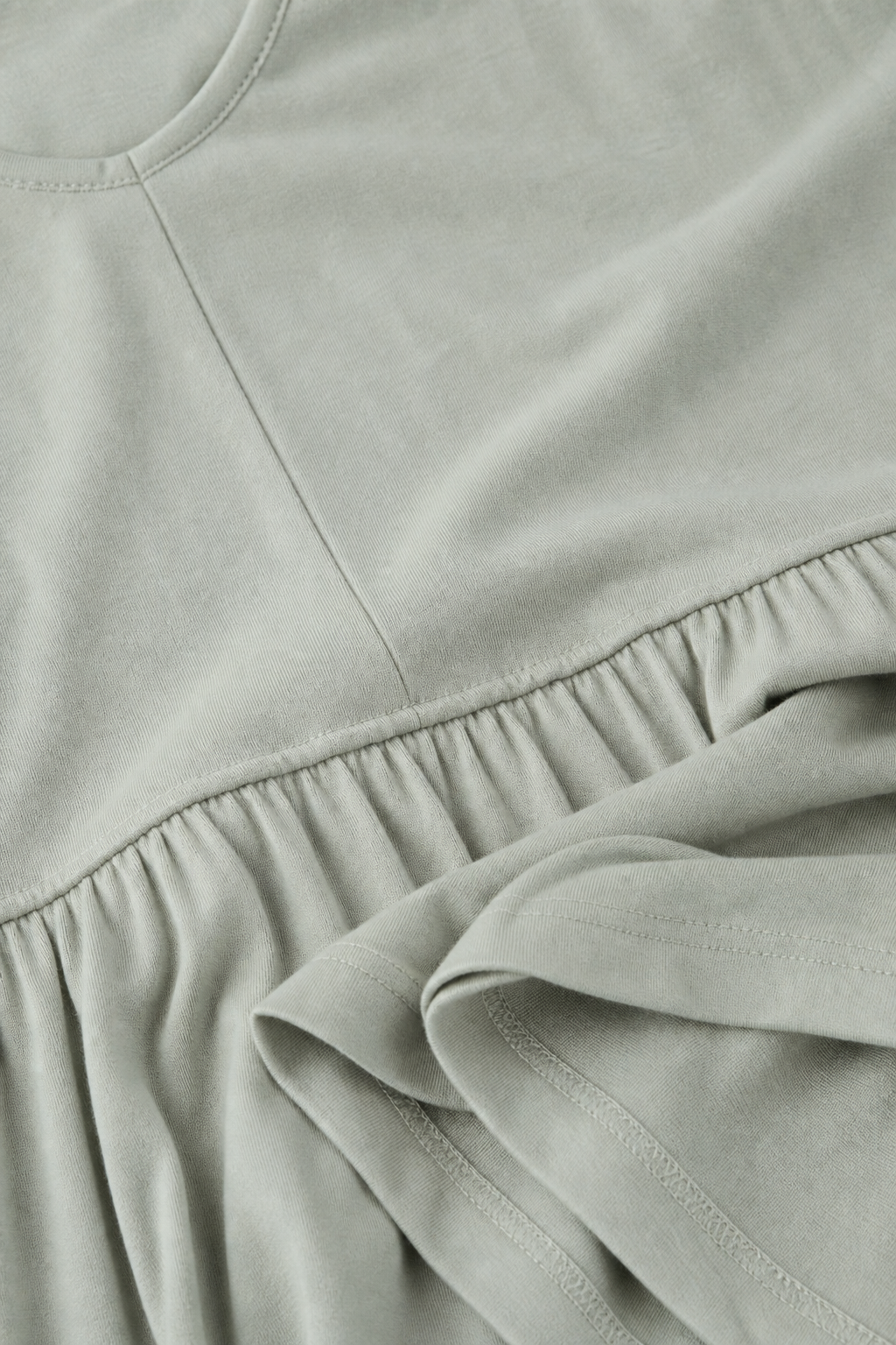Vestido midi sem mangas com saia franzida - JMTRICK standard-5 05 面料细节