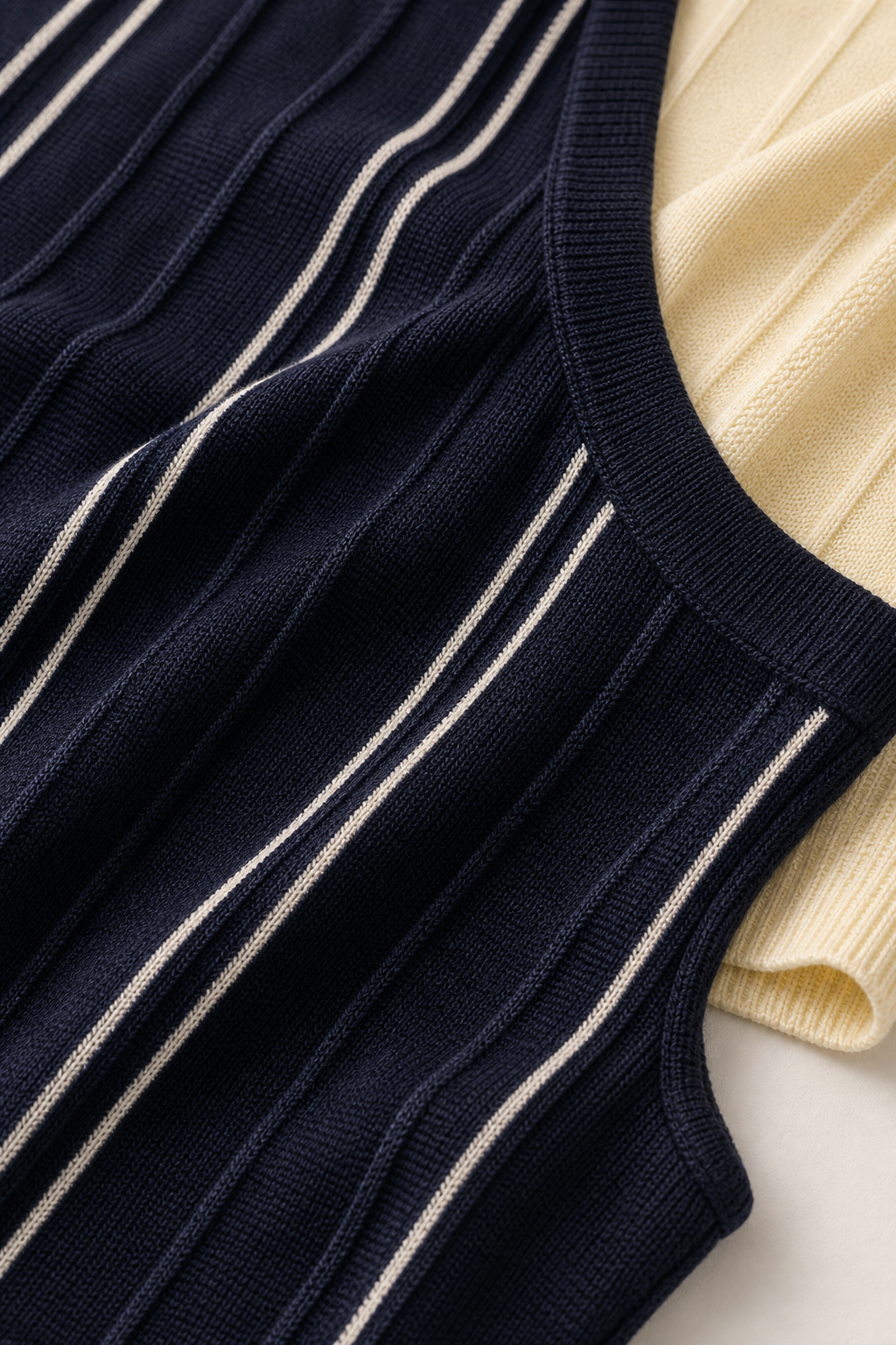 Regata tricot listrada alongada - JMTRICK standard-5 05 面料细节-竖条纹轻薄针织