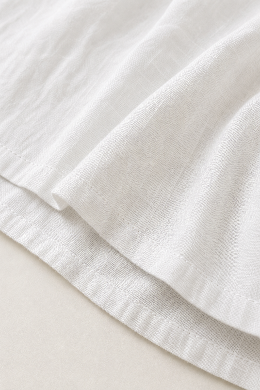 Vestido longo branco com gota nas costas - JMTRICK standard-5 05 面料细节-白色棉麻纹理
