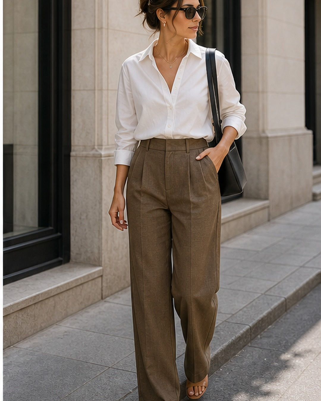 Calca alfaiataria com pregas - editorial com modelo 2