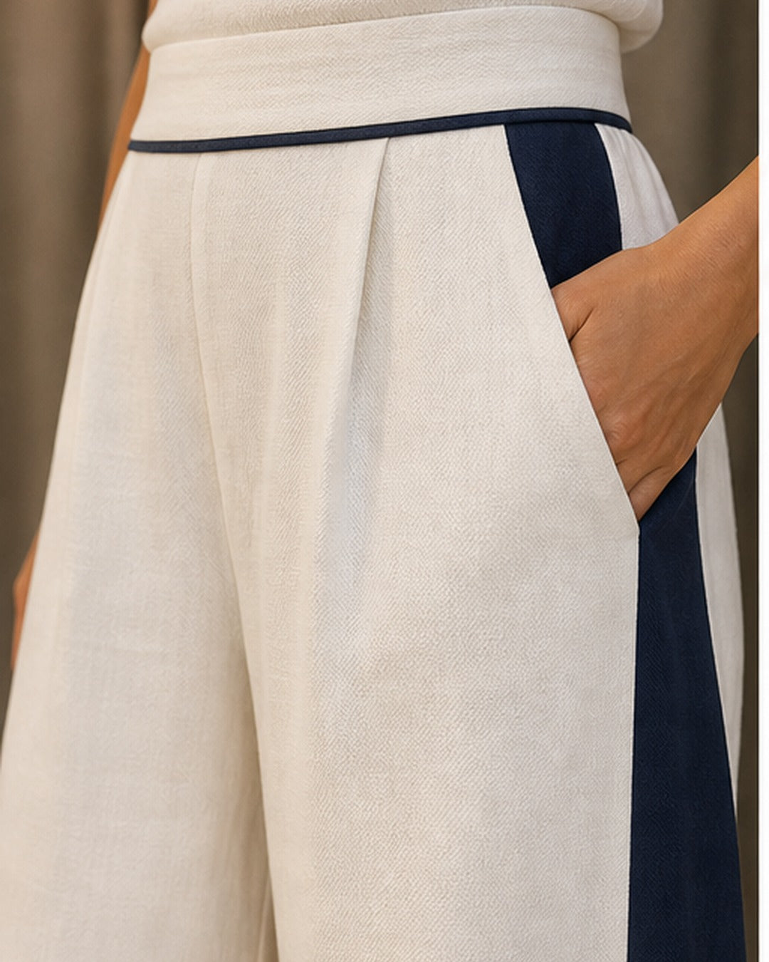 Calca pantalona contraste - editorial com modelo 3