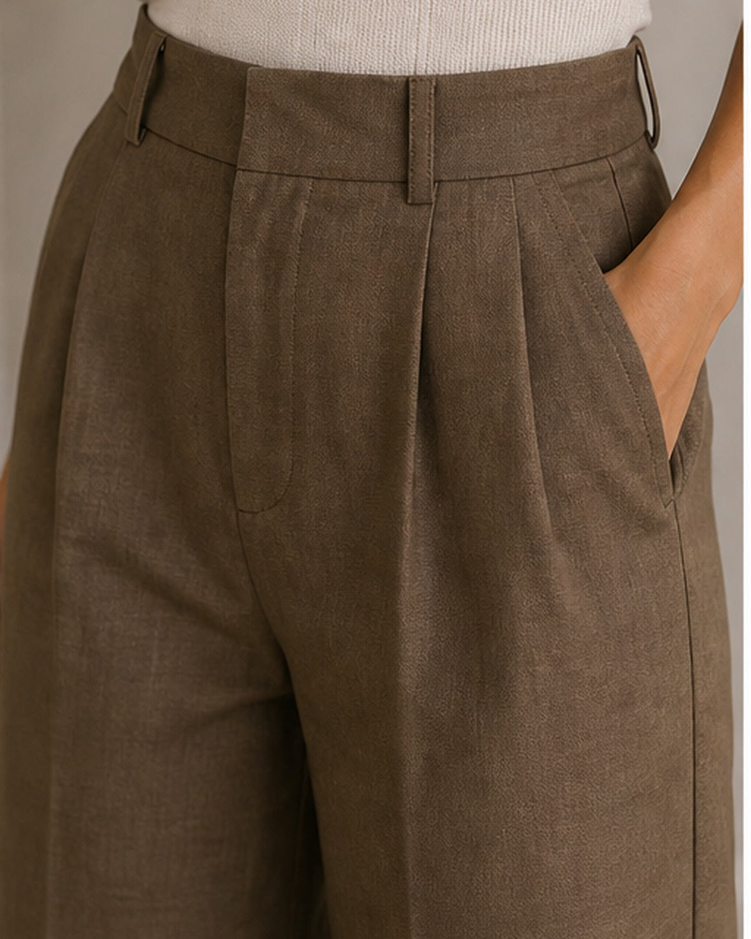 Calca alfaiataria com pregas - editorial com modelo 3