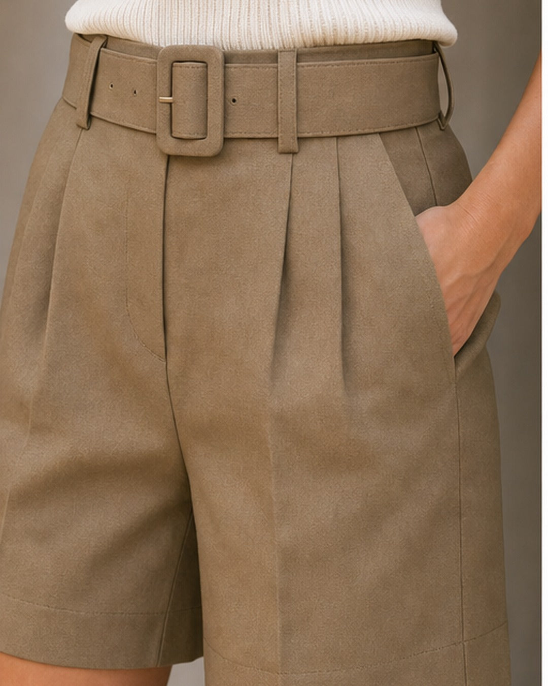 Short alfaiataria com cinto - editorial com modelo 3