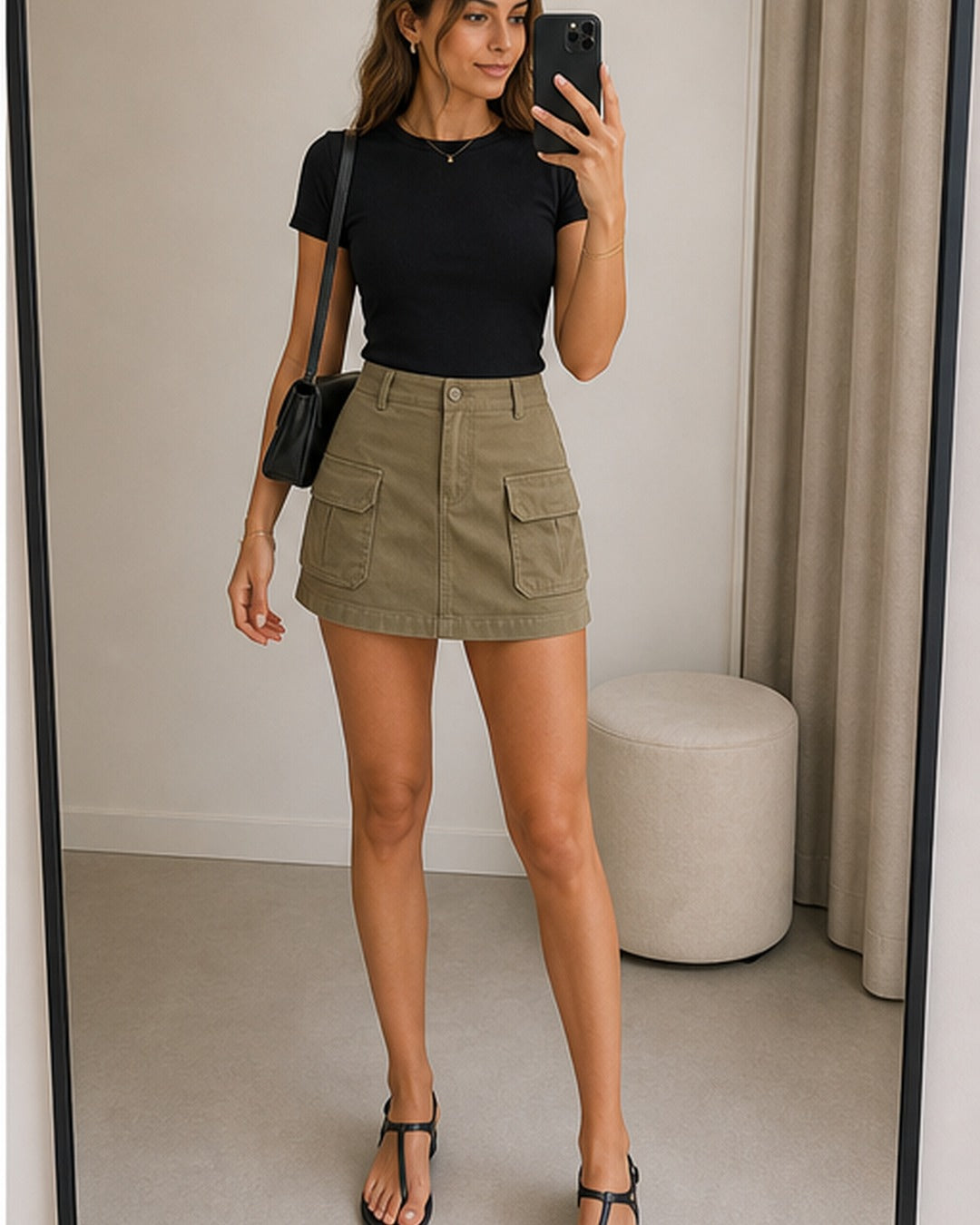 Mini saia utilitaria - editorial com modelo 4