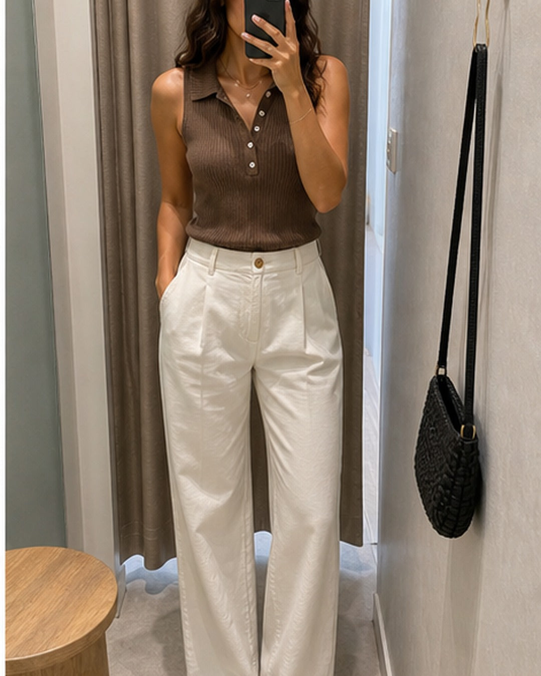 Blusa polo canelada sem mangas - editorial com modelo 4