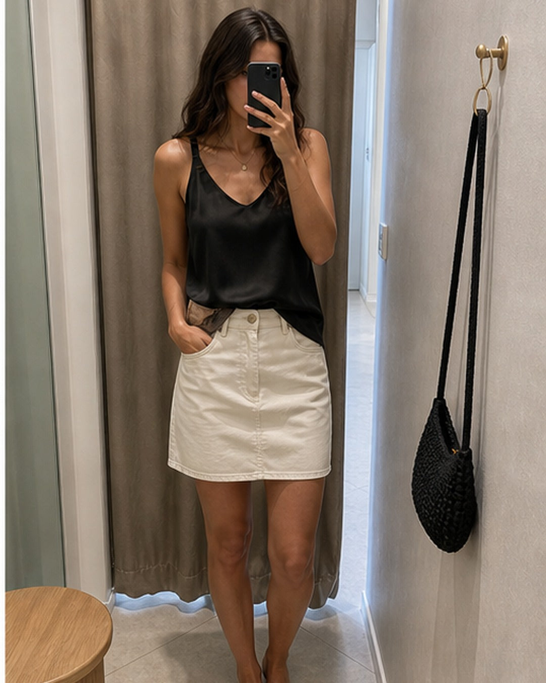 Blusa regata acetinada ampla - editorial com modelo 4